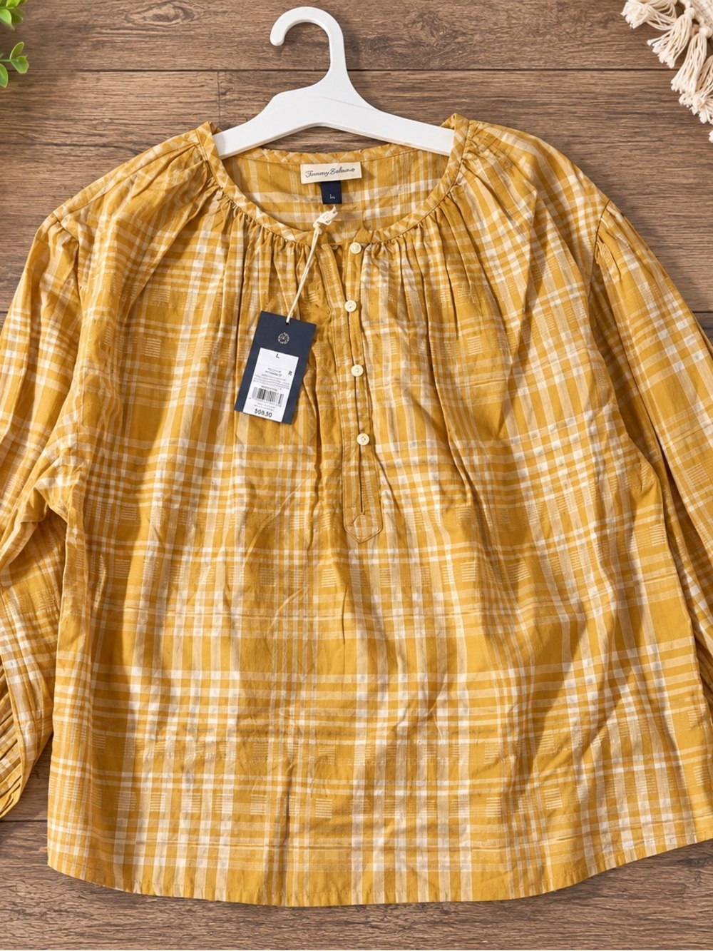 Universal Thread Men’s Mustard Yellow Plaid Button-Front Shirt